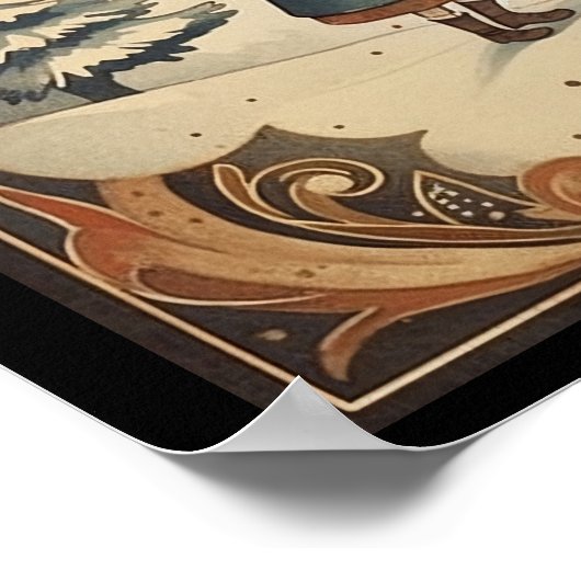 Gouache  Retro Kerst Poster (Hoek)