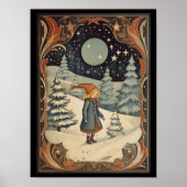 Gouache  Retro Kerst Poster (Voorkant)