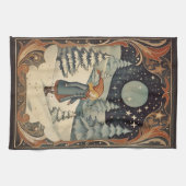 Gouache Retro Kerst Theedoek (Horizontaal)