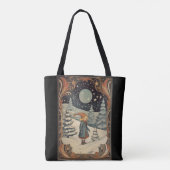 Gouache  Retro Kerst Tote Bag (Achterkant)