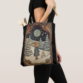 Gouache  Retro Kerst Tote Bag