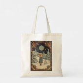 Gouache Retro Kerst Tote Bag (Achterkant)