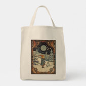 Gouache Retro Kerst Tote Bag (Achterkant)