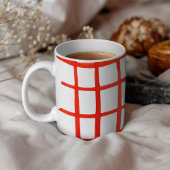 Gouache rood raster koffiemok