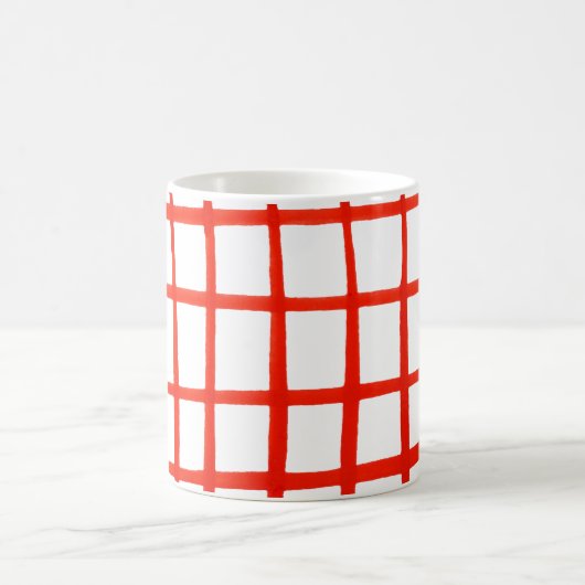 Gouache rood raster koffiemok (Center)