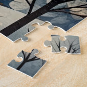 Gouache Stijlvolle Winterkerk 20x30 Legpuzzel (Zijkant)