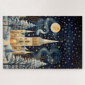 Gouache Stijlvolle Winterkerk 20x30 Legpuzzel (Horizontaal)