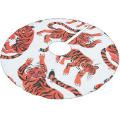  Gouache Tijgers Naadloos Patroon Kerstboom Rok (Gekanteld)