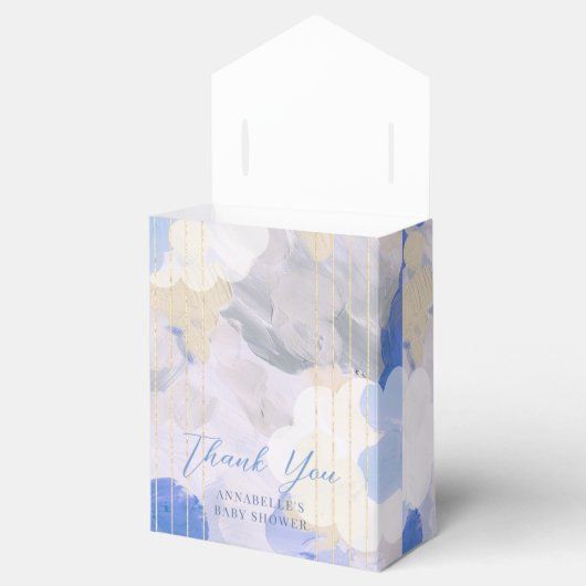 Gouache verfborstel lijn Baby shower Bedankdoosjes (Geopend)