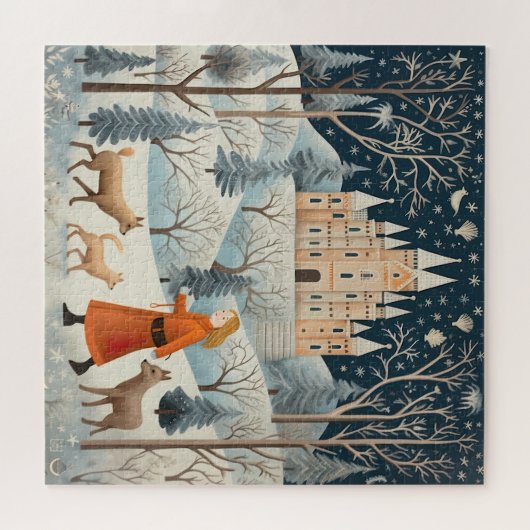 Gouache Vintage Kerstmis Legpuzzel (Horizontaal)