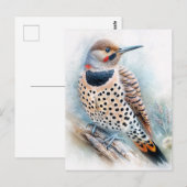 Gouachekunst van de Noordelijke Bosspotskruiper Briefkaart (Voorkant / Achterkant)