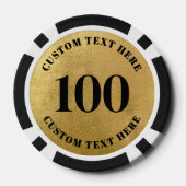 Goud 100 Genummerd Poker Chips (Achterkant)