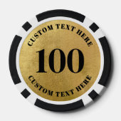 Goud 100 Genummerd Poker Chips (Achterkant)