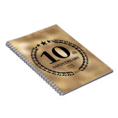 Goud 10e Jubileum Custom Business Logo Notitieboek (Rechterzijde)