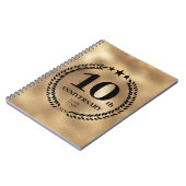 Goud 10e Jubileum Custom Business Logo Notitieboek (Linkerzijde)