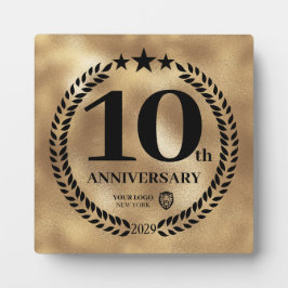 Goud 10e Jubileum Zakelijke Logo Fotoplaat