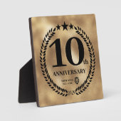 Goud 10e Jubileum Zakelijke Logo Fotoplaat (Voorkant)