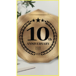 Goud 10e Jubileum Zakelijke Logo Kerst Metalen Ornament