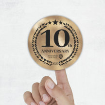 Goud 10e Jubileum Zakelijke Logo Sticker