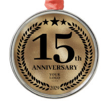 Goud 15e Jubileum Zakelijke Logo Kerst