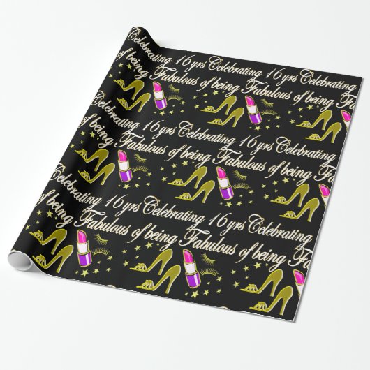 GOUD 16 & FABULOUS DIVA DESIGN CADEAUPAPIER (Uitgerold)