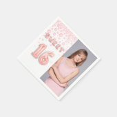 Goud, 16 roos, wit, lichtkorrelig servet (Hoek)