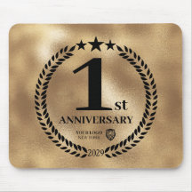 Goud 1e Jubileum Business Logo Herdenking