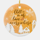 Goud 1e Kerstfamilie van 3 Quote Foto Keramisch Ornament (Achterkant)