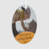 Goud 1e Kerstmis Nieuwe Oma Quote Foto Ornament (voorkant)