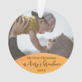 Goud 1e Kerstmis Nieuwe Oma Quote Foto Ornament (voorkant)