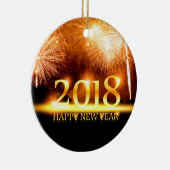 Goud 2018 Gelukkig Nieuwjaar Vuurwerk ornament (Rechts)
