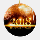 Goud 2018 Gelukkig Nieuwjaar Vuurwerk ornament (Achterkant)