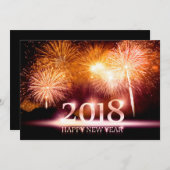 Goud 2018 Gelukkig Nieuwjaar Vuurwerkkaart Feestdagenkaart (Voorkant / Achterkant)