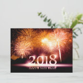 Goud 2018 Gelukkig Nieuwjaar Vuurwerkkaart Feestdagenkaart (Staand voorkant)