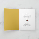 Goud 2025 Feestelijke Kerst Pine Bough Rode Bloeme Feestdagen Kaart (Binnen)