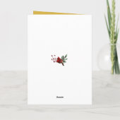 Goud 2025 Feestelijke Kerst Pine Bough Rode Bloeme Feestdagen Kaart (Achterkant)