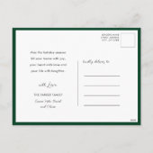 Goud 2025 Feestelijke Kerst Pine Bough Rode Bloeme Feestdagenkaart (Achterkant)