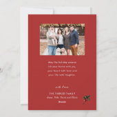 Goud 2025 Feestelijke Kerstmis Pine Bough Red Foto Feestdagenkaart (Achterkant)