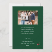 Goud 2025 Feestelijke Kerstmis Pine Bough Red Foto Feestdagenkaart (Achterkant)