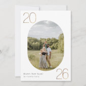 Goud 2026 Nieuwjaarsfoto Feestdagenkaart (Voorkant)