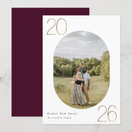 Goud 2026 Nieuwjaarsfoto Feestdagenkaart