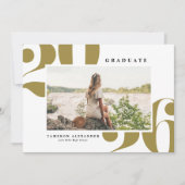 Goud 2026 Vet Lettertype Foto Afstuderen Aankondiging (Voorkant)