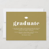 Goud 2026 Vet Lettertype Foto Afstuderen Aankondiging (Achterkant)