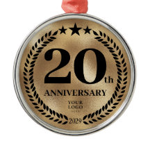 Goud 20e Jubileum Zakelijke Logo Kerst