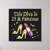GOUD 25 EN FANTASTISCH DIVA DESIGN CANVAS AFDRUK (Voorkant)