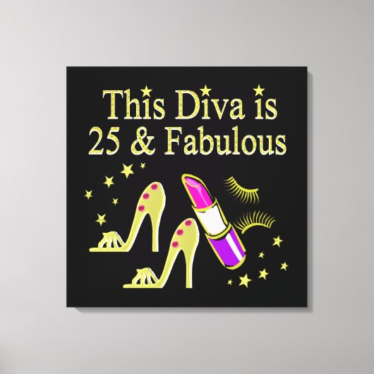GOUD 25 EN FANTASTISCH DIVA DESIGN CANVAS AFDRUK (Voorkant)