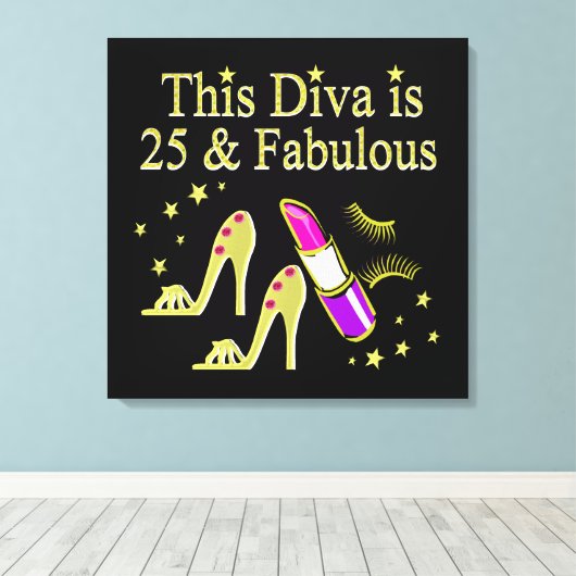 GOUD 25 EN FANTASTISCH DIVA DESIGN CANVAS AFDRUK (Insitu (Houten vloer))