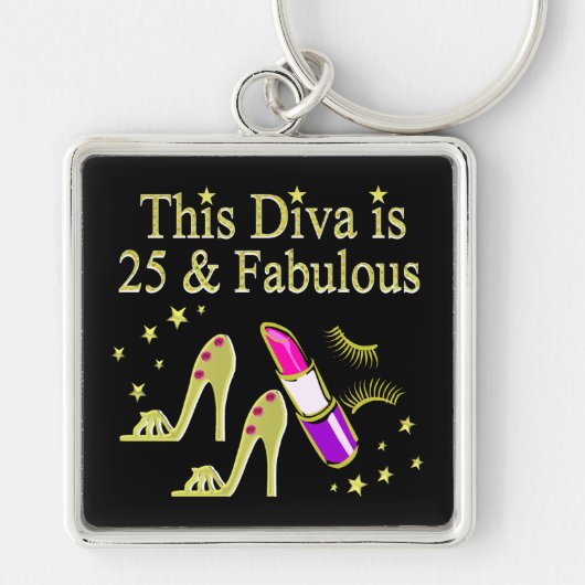 GOUD 25 EN FANTASTISCH DIVA DESIGN SLEUTELHANGER (Voorkant)