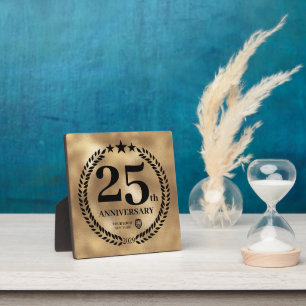 Goud 25e Jubileum Business Logo Herdenking Fotoplaat
