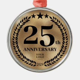 Goud 25e Jubileum Zakelijke Logo Kerst Metalen Ornament